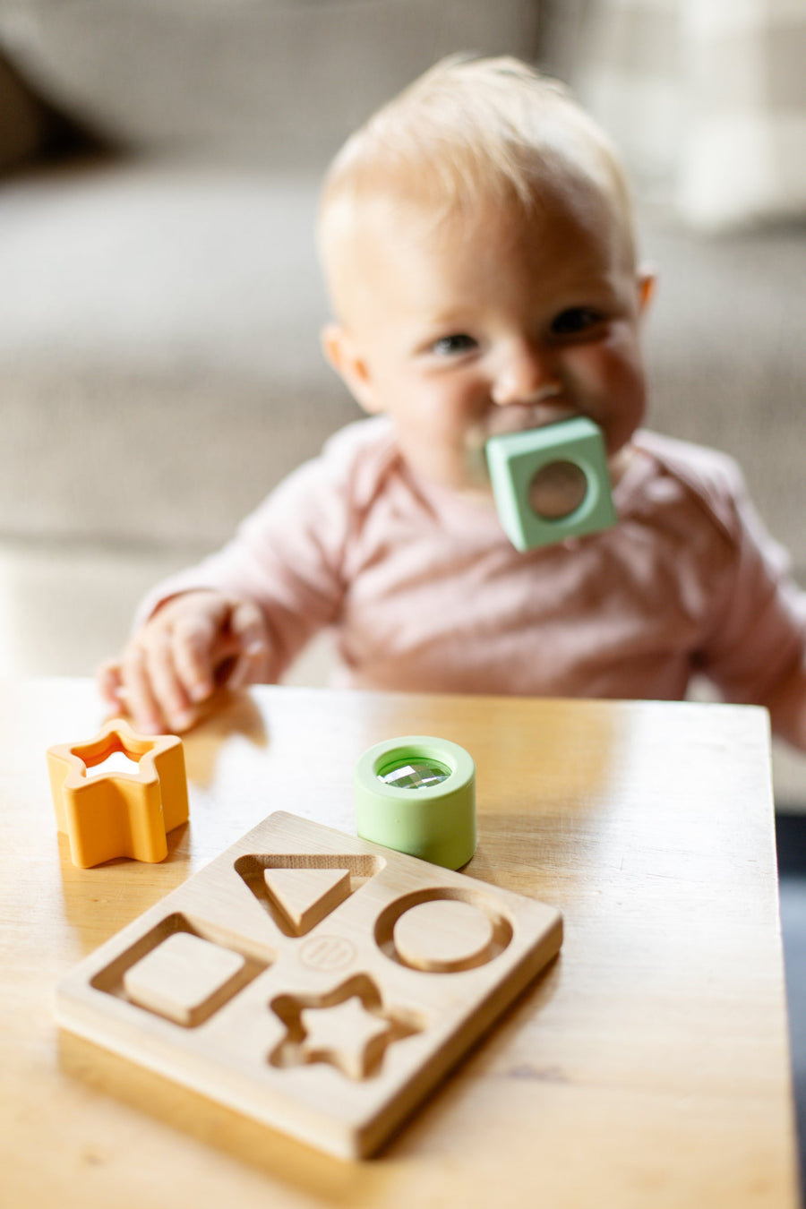 Prism Shape Puzzle: Bamboo Base & Silicone Pieces