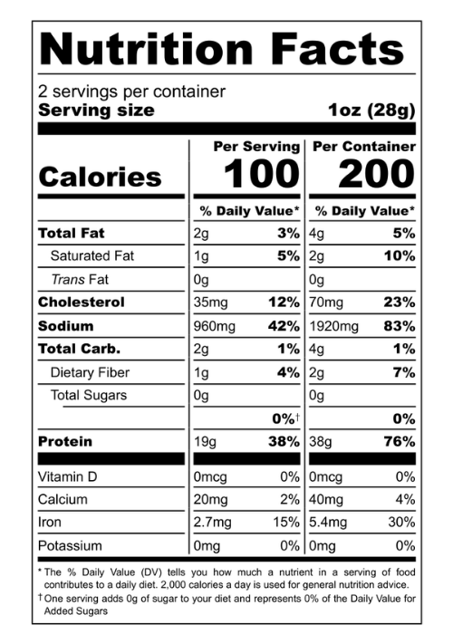 Red Chile Beef Jerky Crisps – 2 oz — nutrition information 4 of 5