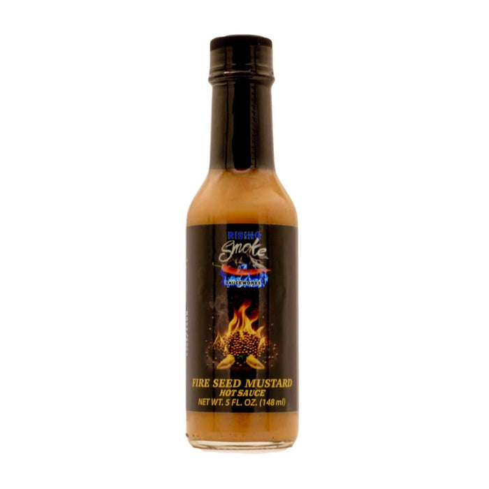 Product packaging of Fire Seed Reaper & Fatalii Mustard Hot Sauce