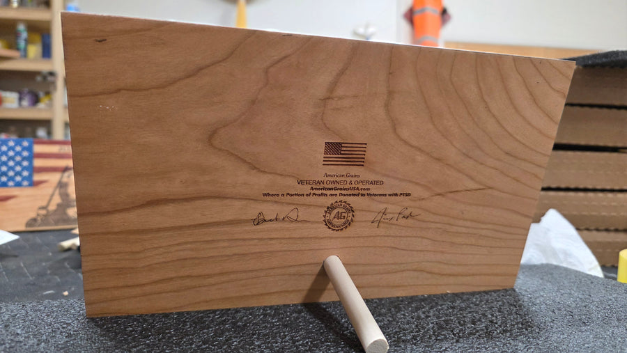 Army Handcrafted Wooden Desktop Flag – Made by U.S. Veterans