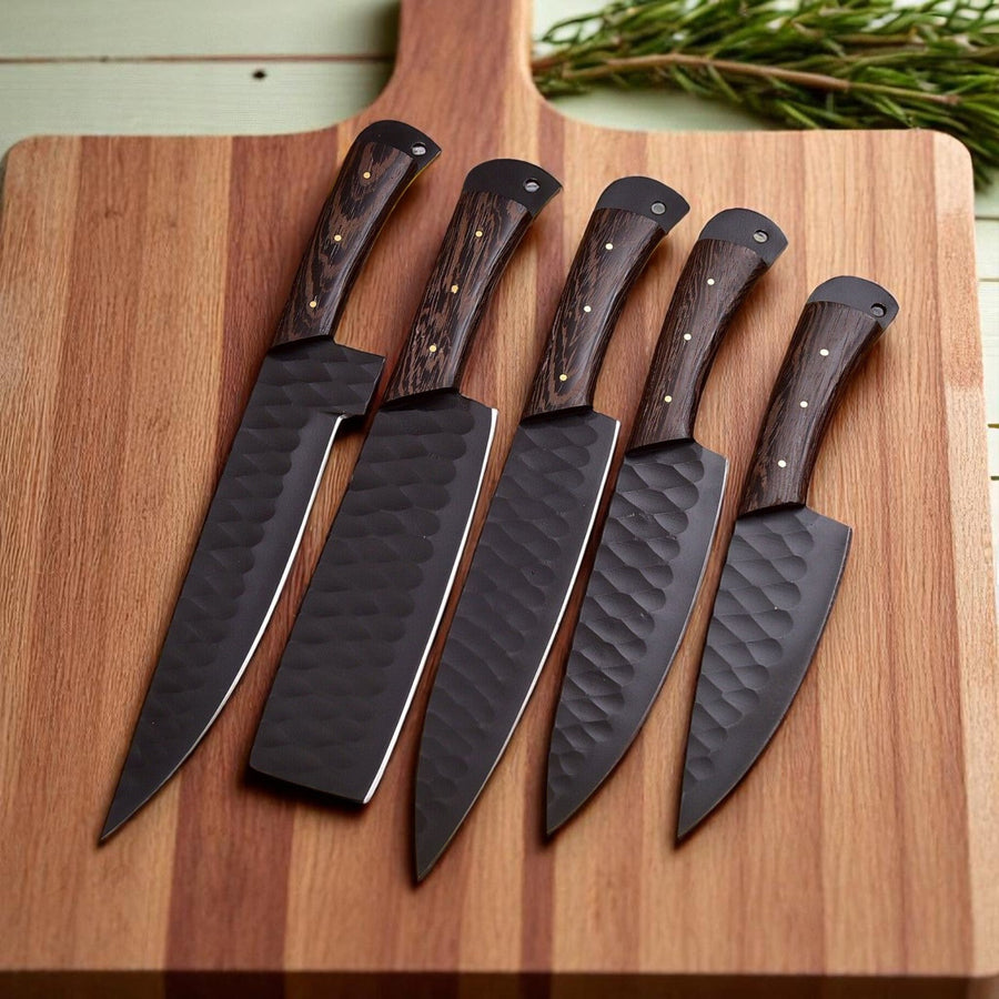 Premium Handmade Chefs Knives Set with Leather Roll