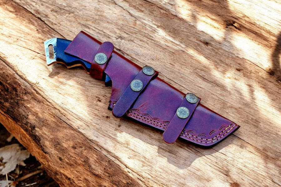 Handmade Damascus Tanto Hunting Knife with Micarta Handle