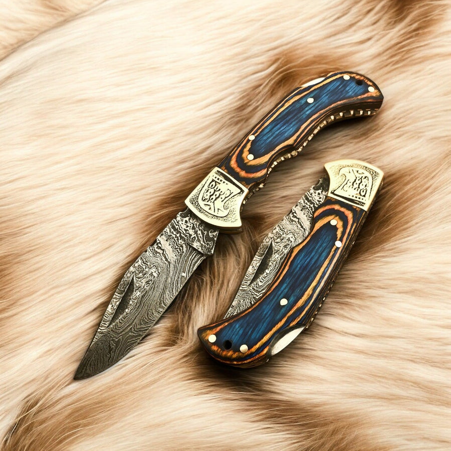 Custom Handmade Folding Knife – Exotic Wood Handle