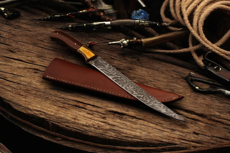 Premium Damascus Fillet Knife – 12.5" Handmade Precision