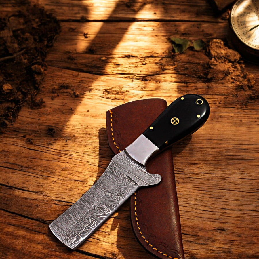 Custom Handmade Bull Cutter Knife – 8" Damascus Steel