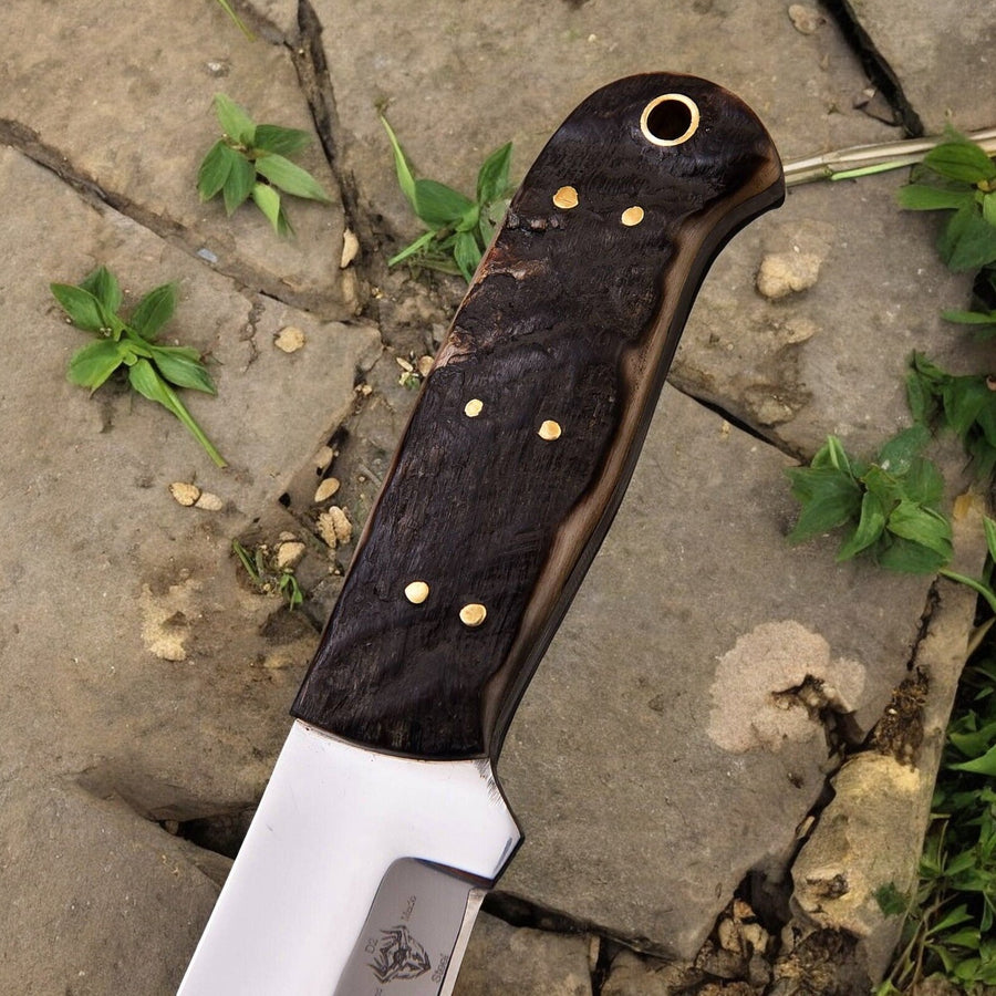 Premium Handmade Hunting Knife with Sheep Horn Handle