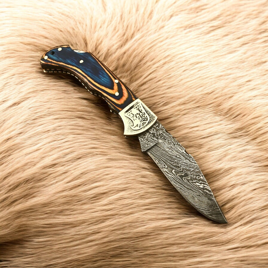 Custom Handmade Folding Knife – Exotic Wood Handle