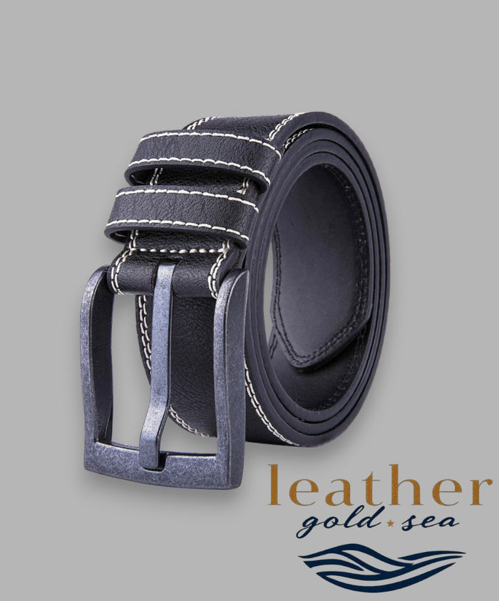 Mens full grain leather Belt - Black, Sizes 32 to 54 Inches