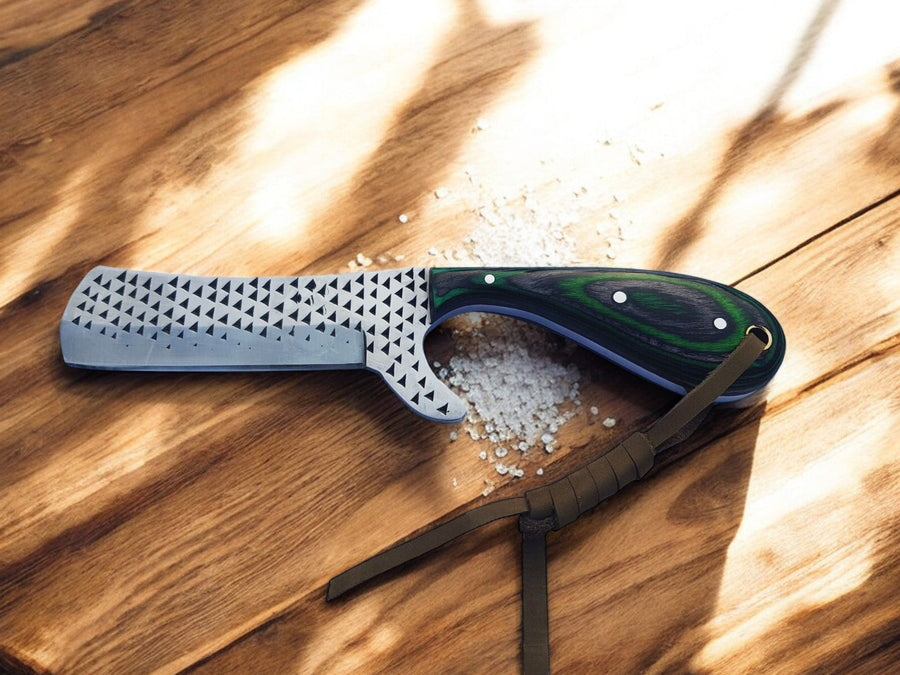 Custom Handmade Bull Cutter Knife – Rasp Tool Steel Blade