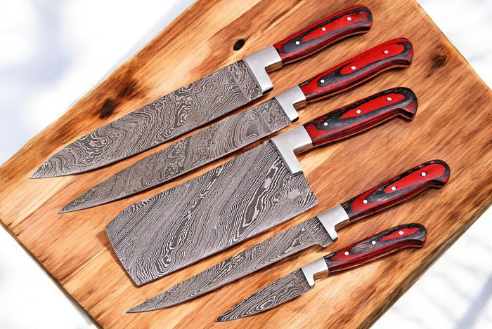 Premium Damascus Kitchen Knives Set – Handmade & Durable