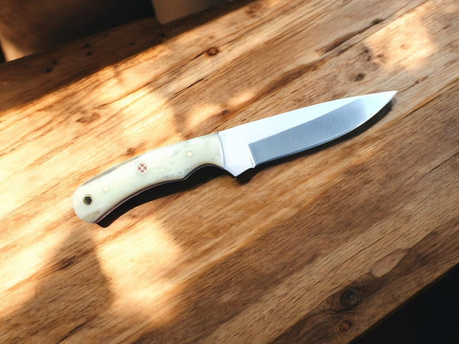 Custom Handmade Cowboy Knife with Bone Handle – 8.25"