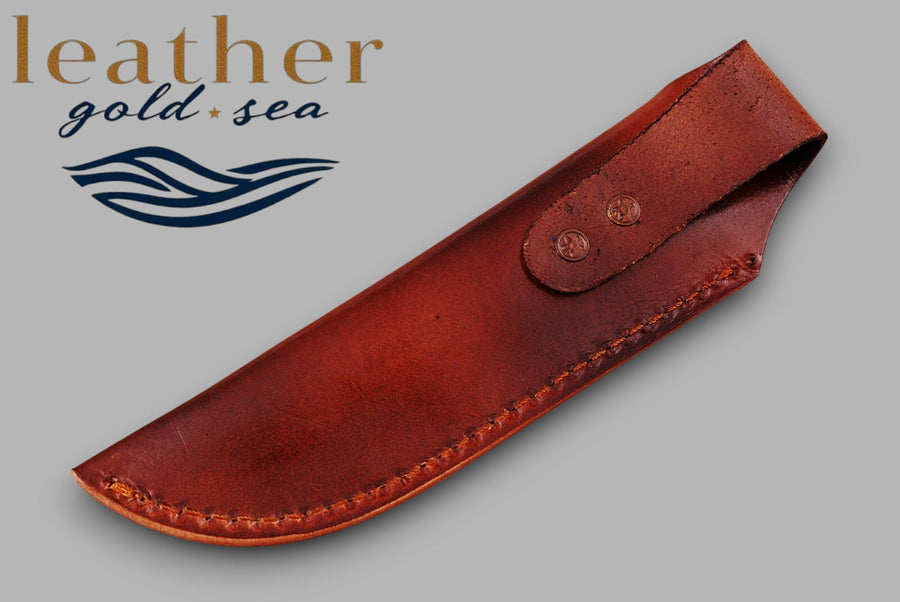 Personalized Leather Knife Sheath – Handmade Brown