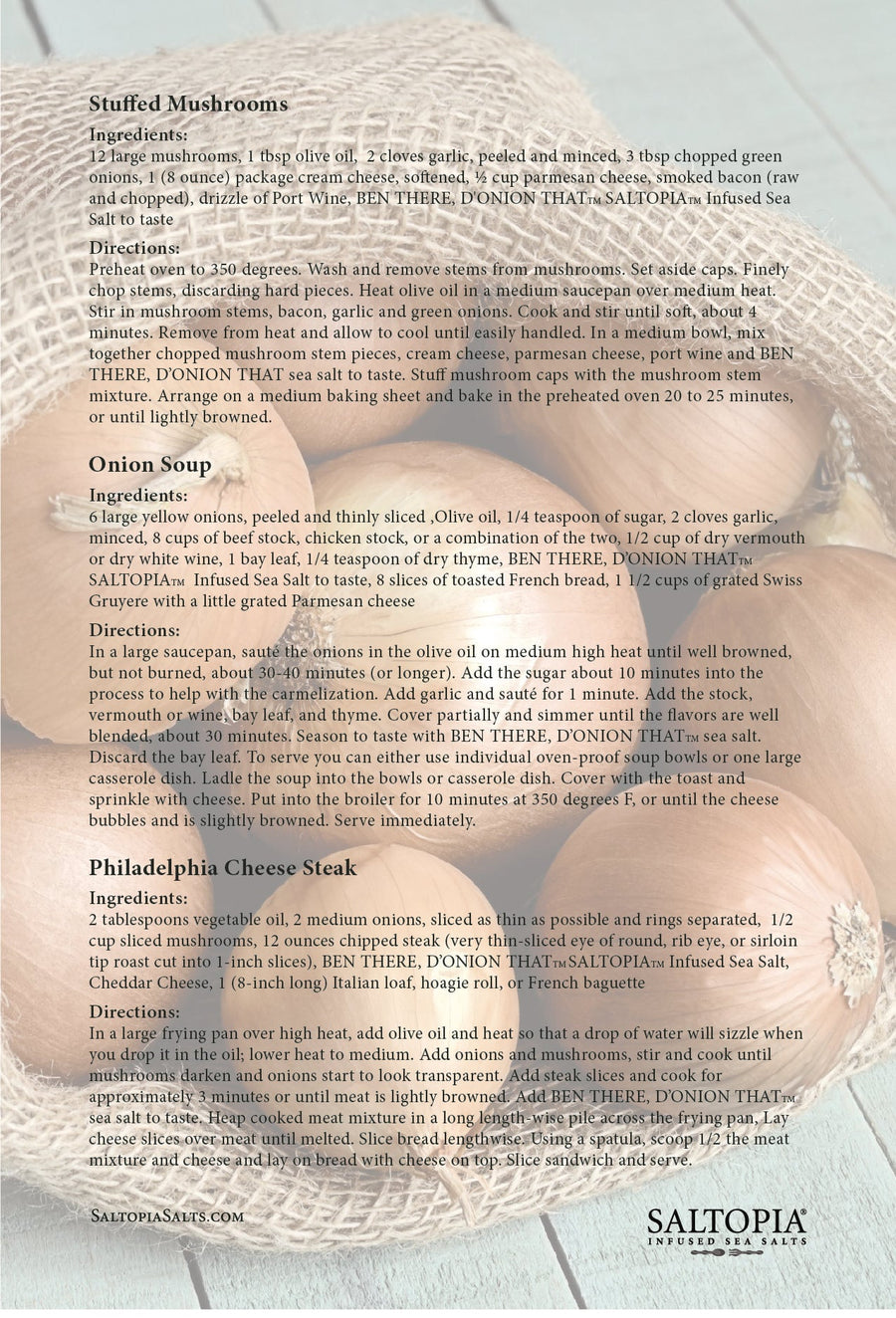 Product photo for Onion infused salt – BEN THERE, D'ONION THAT