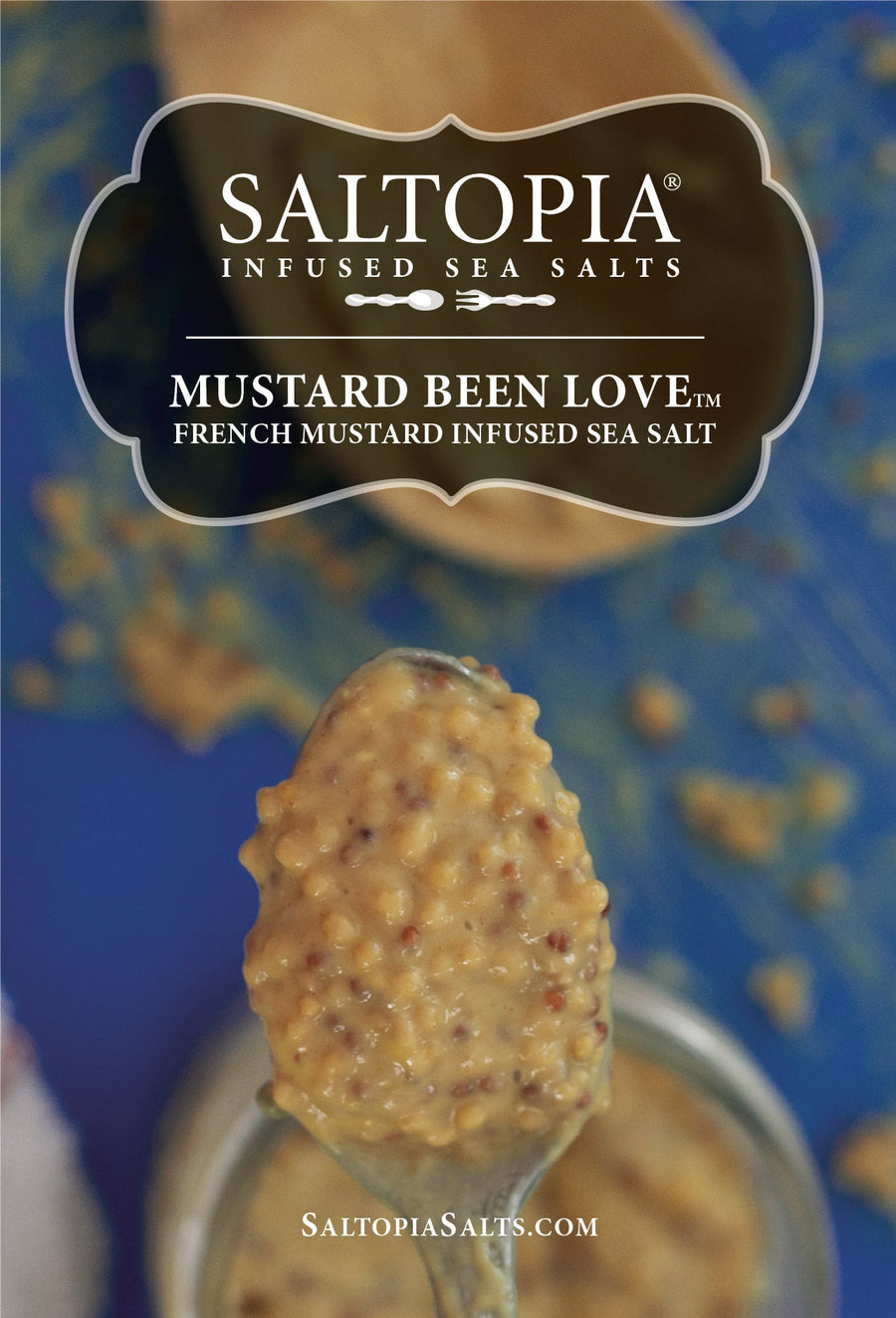 Product photo for French Mustard infused salt – MUSTARD BEEN LOVE