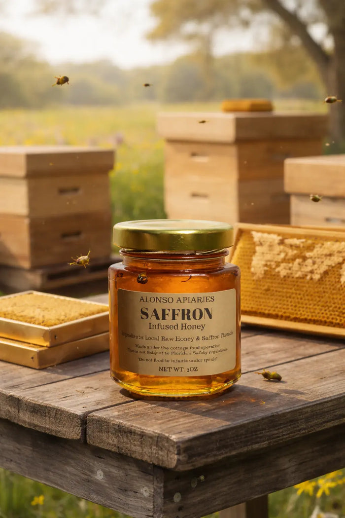 Saffron Infused Honey – Raw Honey with Saffron – product image
