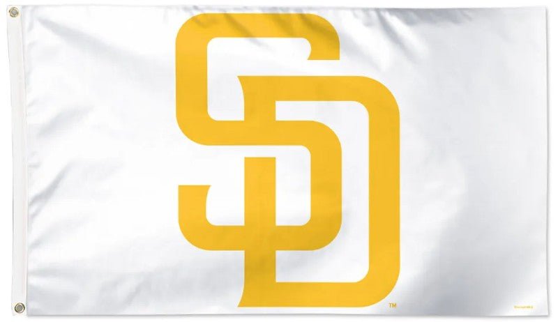 San Diego Padres 3x5 white flag with team logo