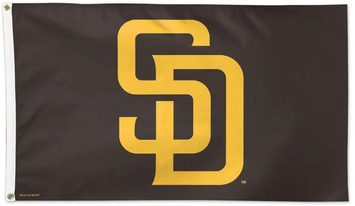 San Diego Padres 3x5 MLB flag with deluxe brown background