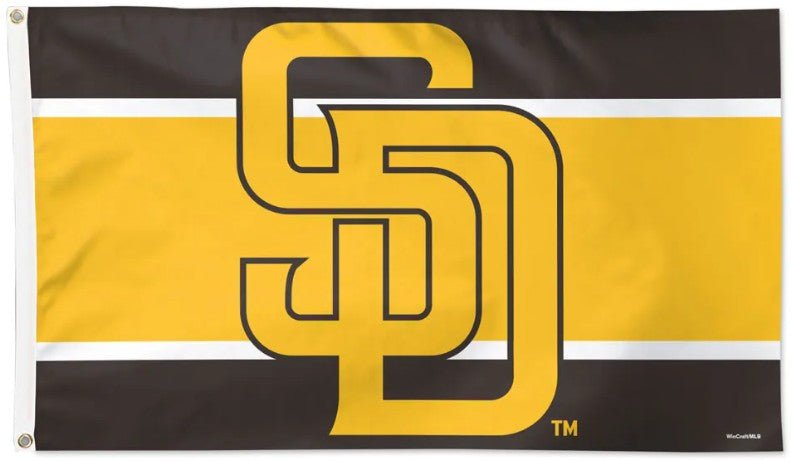 San Diego Padres 3x5 striped MLB flag with team logo