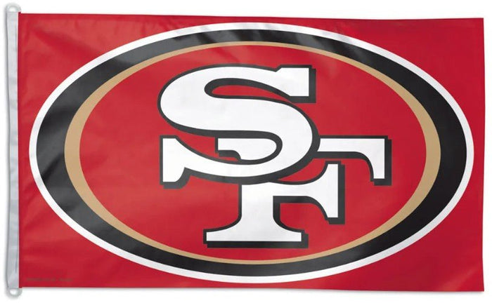 San Francisco 49ers 3x5 striped NFL flag with team logo