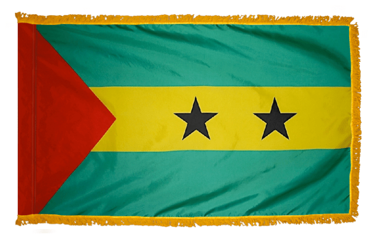 São Tomé and Príncipe nylon flag product image with two black stars on yellow band