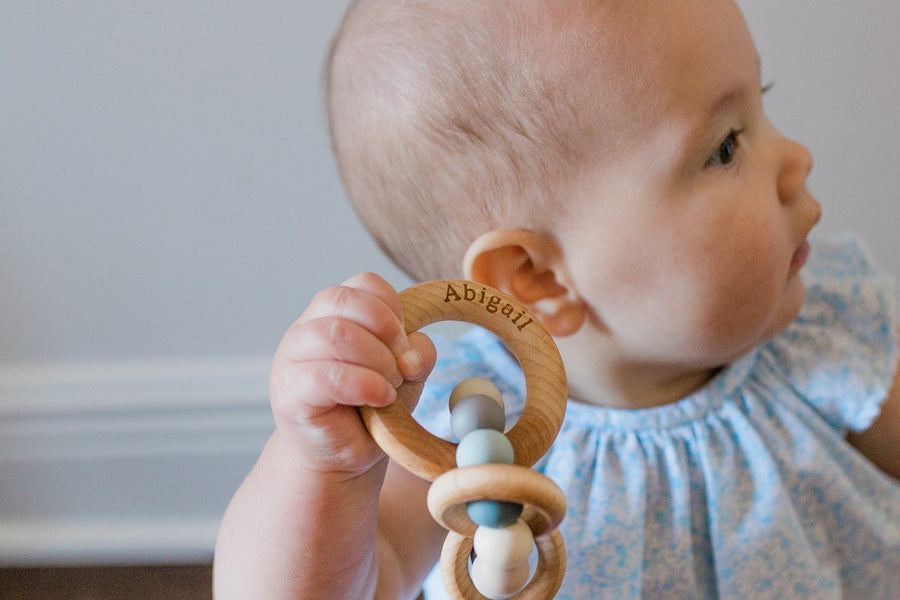 Saturn Ring Baby Teether: Maple & Silicone