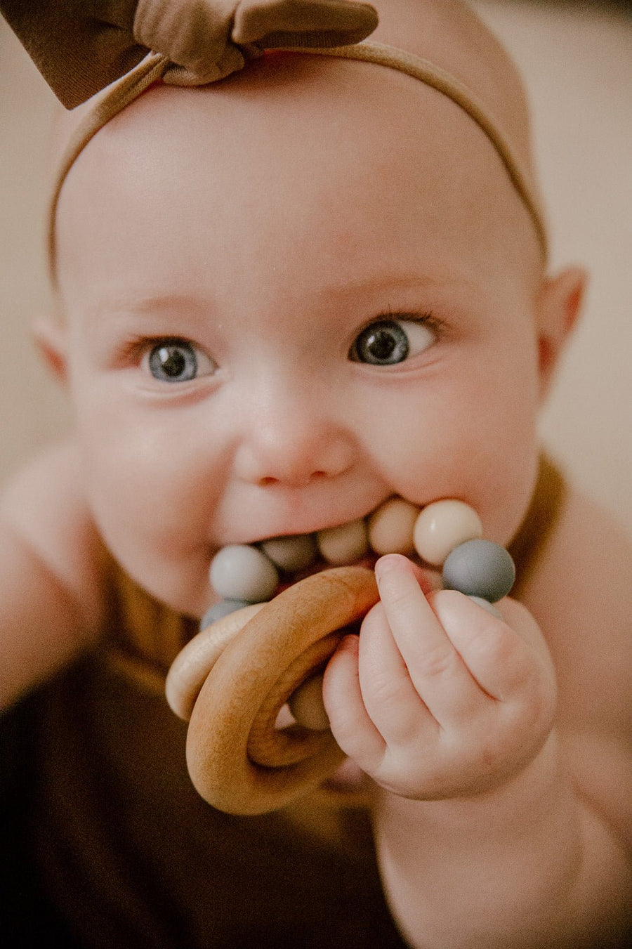Saturn Ring Baby Teether: Maple & Silicone