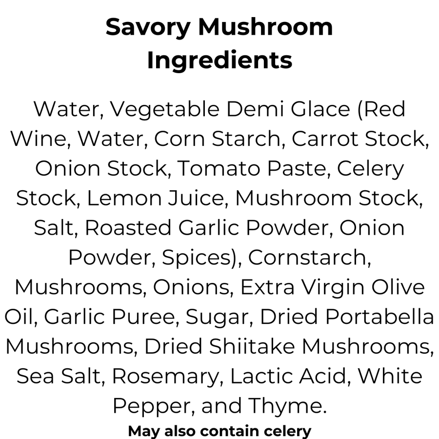 Savory Mushroom Gourmet Gravy — ingredients panel