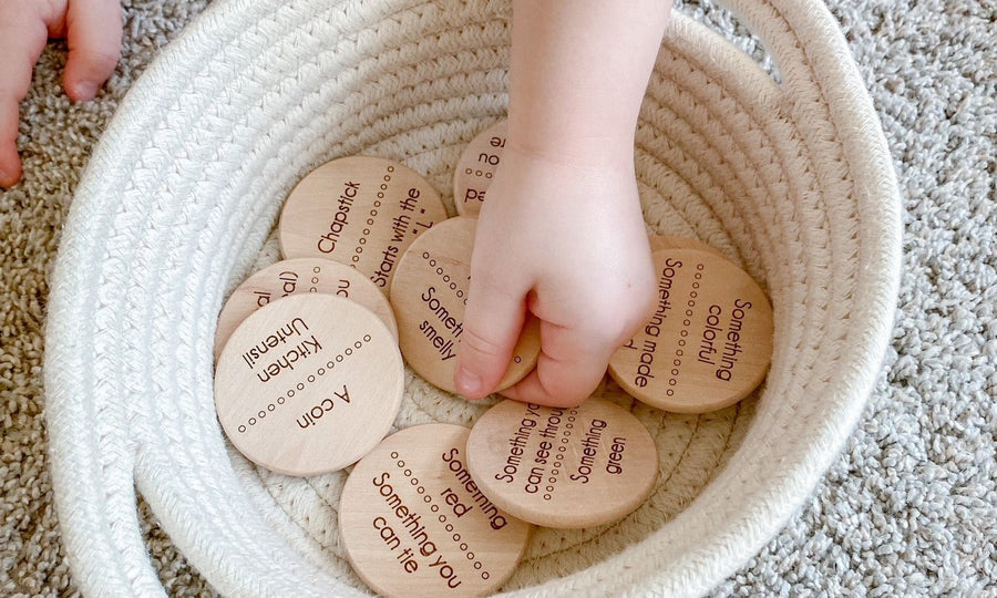 Wooden Scavenger Hunt Coins: 40 Find-It Prompts