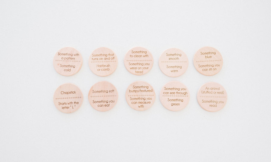 Wooden Scavenger Hunt Coins: 40 Find-It Prompts