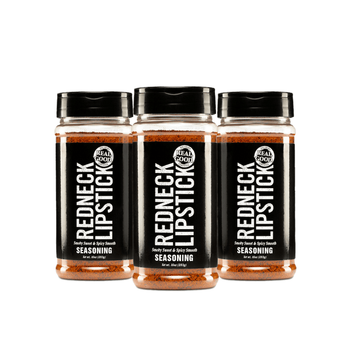 Three 10 oz jars of Smoky Sweet & Spicy BBQ seasoning with front labels