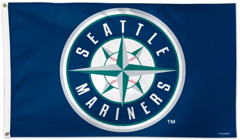 Seattle Mariners 3x5 blue flag with round team logo