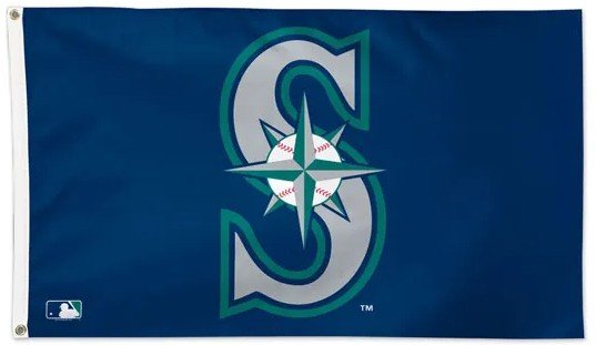 Seattle Mariners 3x5 MLB flag with deluxe blue background