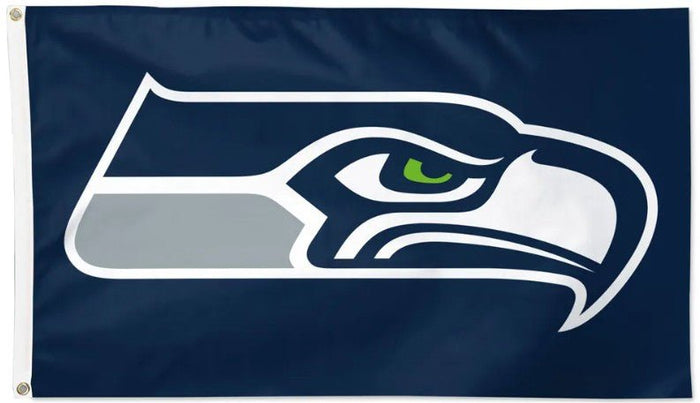 Seattle Seahawks 3x5 striped NFL flag with team logo
