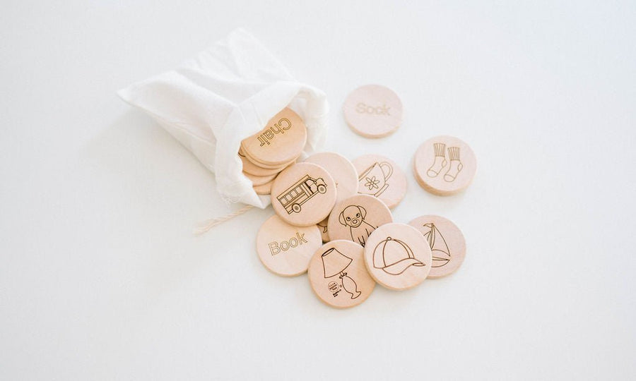 Sight Word Matching Game: 24 Wooden Tiles