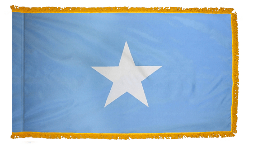 Somalia nylon flag product image with single white star on light blue field