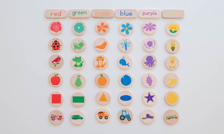 Preschool Sorting Game: 42 Wooden Tiles
