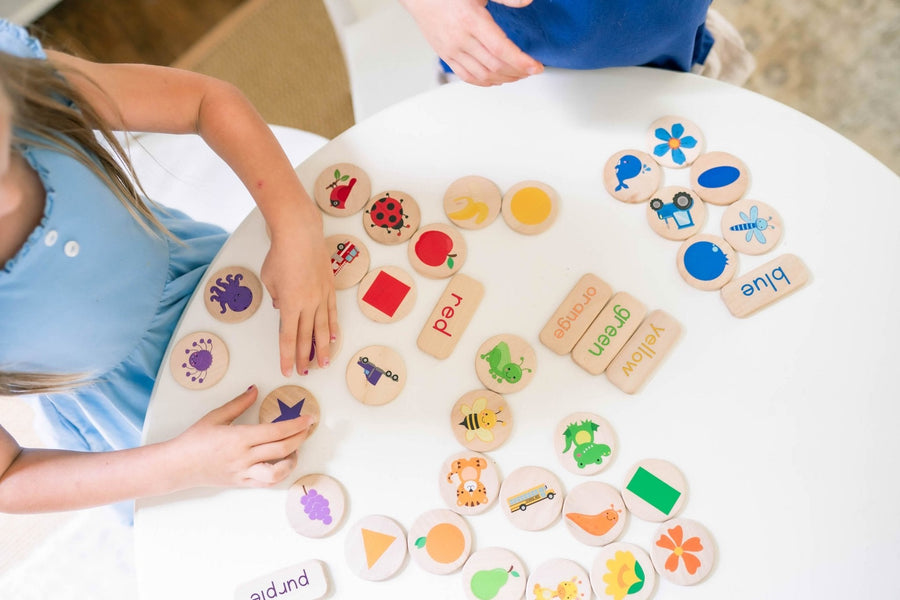 Preschool Sorting Game: 42 Wooden Tiles