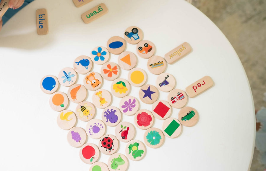 Preschool Sorting Game: 42 Wooden Tiles