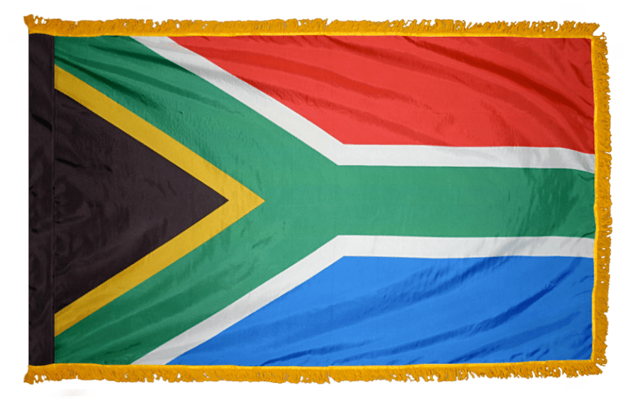 South Africa nylon flag product image with six-color Y-shaped national design