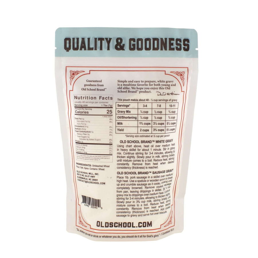 Southern Style White Gravy Mix — ingredients or nutrition information