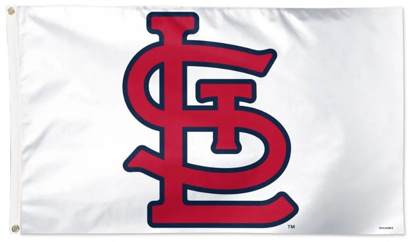 St. Louis Cardinals 3x5 white flag with team logo