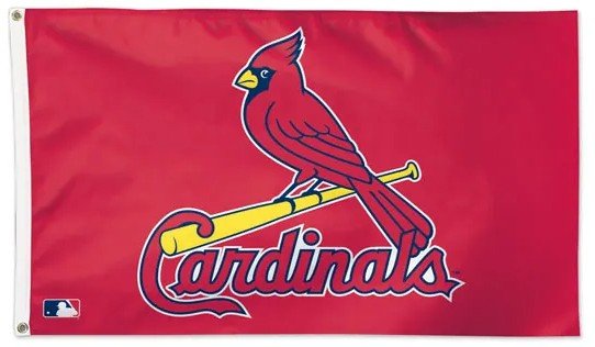 St. Louis Cardinals 3x5 MLB flag with deluxe red background