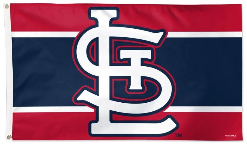 St. Louis Cardinals 3x5 striped MLB flag with team logo