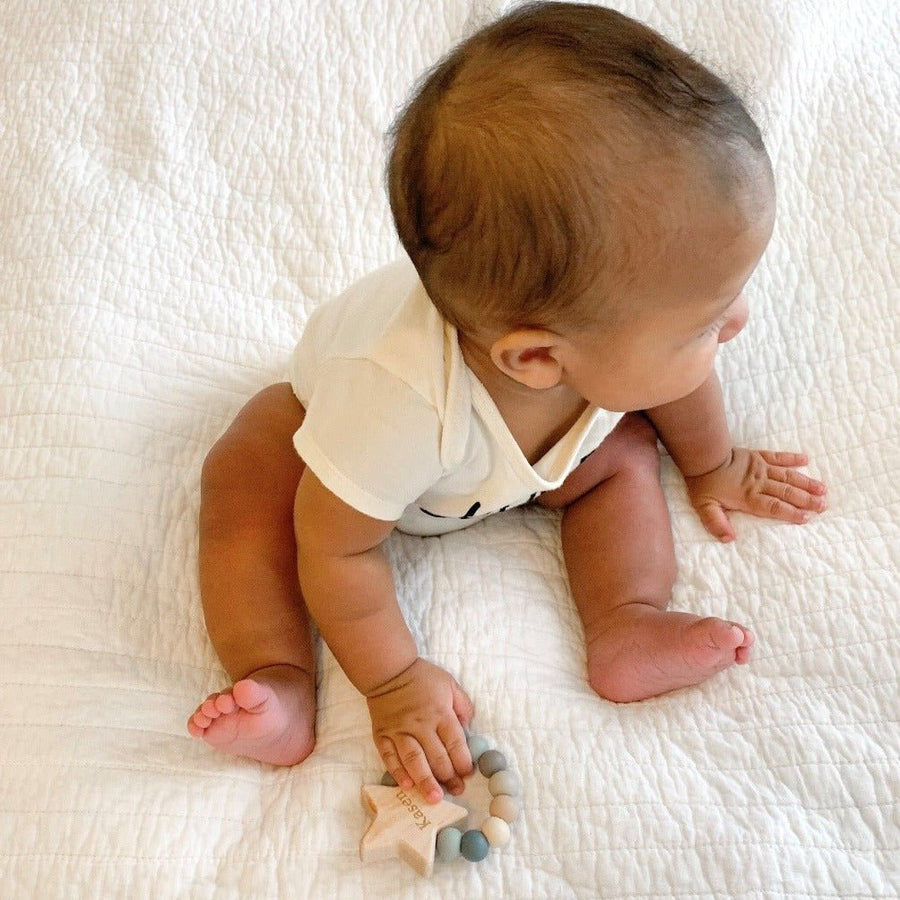 Star Charm Baby Teether: Maple & Silicone