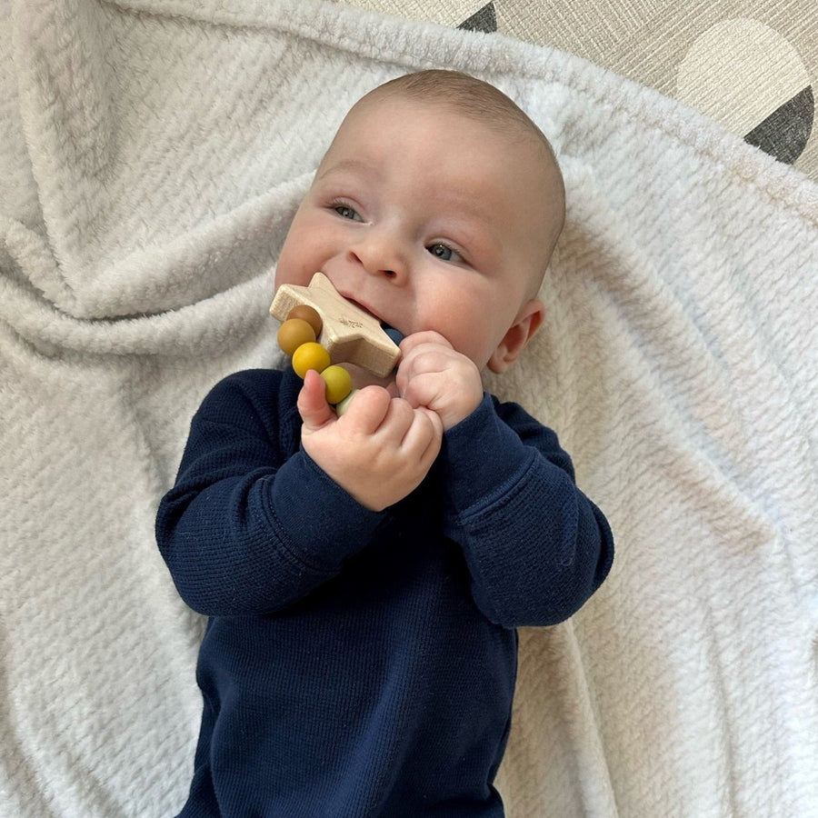 Star Charm Baby Teether: Maple & Silicone
