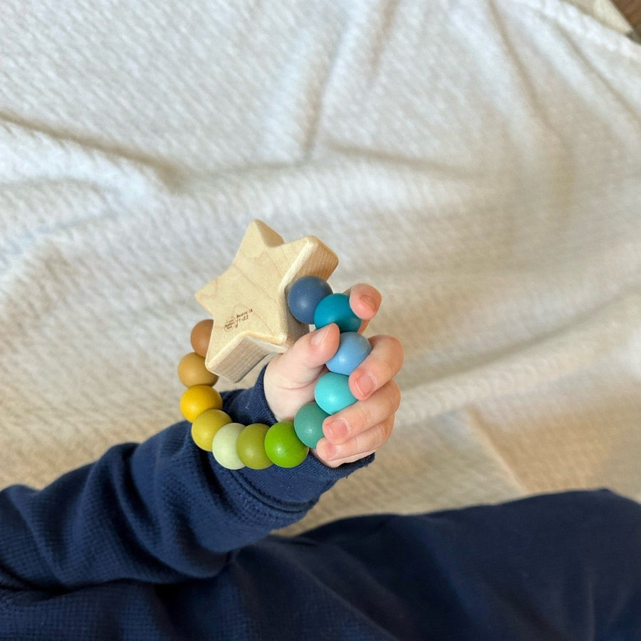 Star Charm Baby Teether: Maple & Silicone