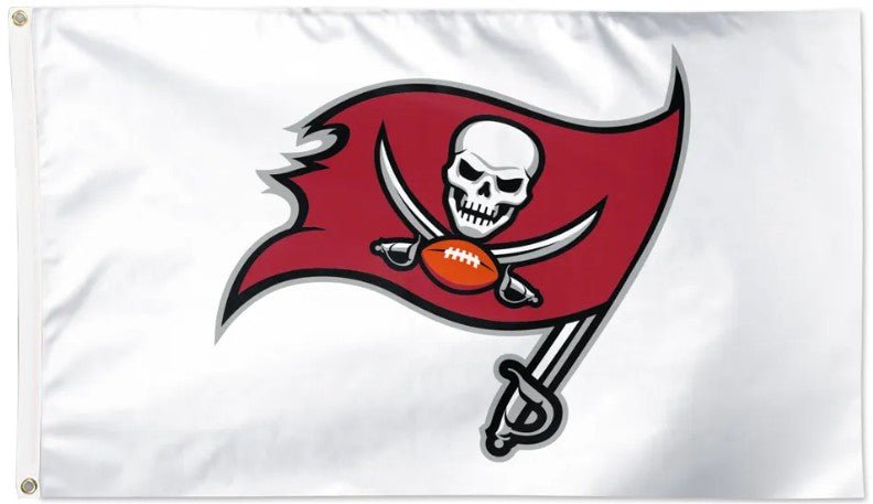 Tampa Bay Buccaneers 3x5 white flag with team logo