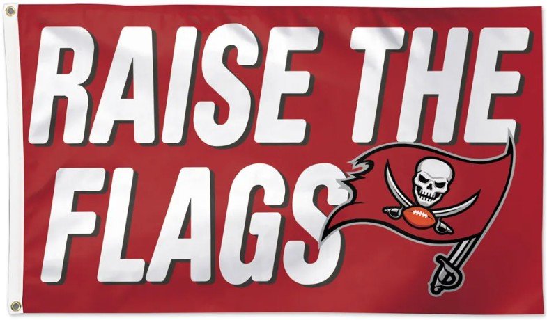 Tampa Bay Buccaneers 3x5 slogan flag made in USA
