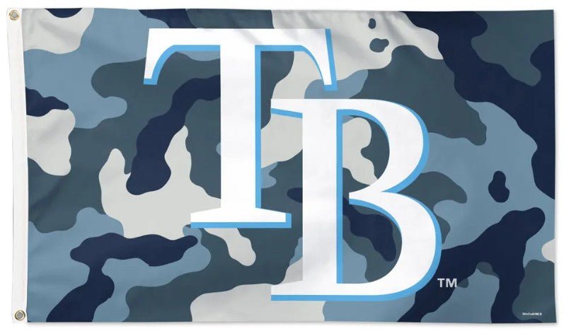 Tampa Bay Rays 3x5 camouflage MLB flag with team logo
