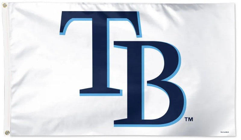 Tampa Bay Rays 3x5 white flag with team logo